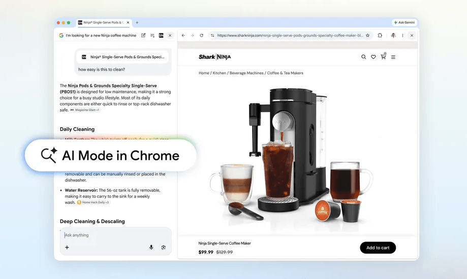 Google Chrome's AI Mode Gets a Split-Screen Makeover