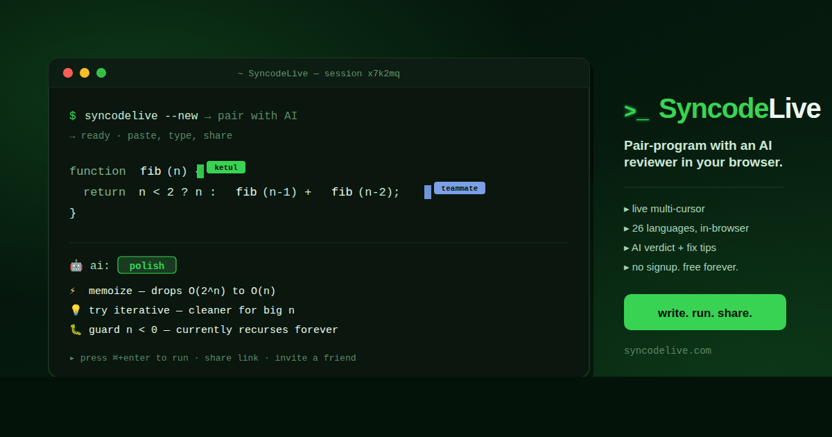 SyncodeLive: Revolutionizing Real-Time Coding Collaboration with AI